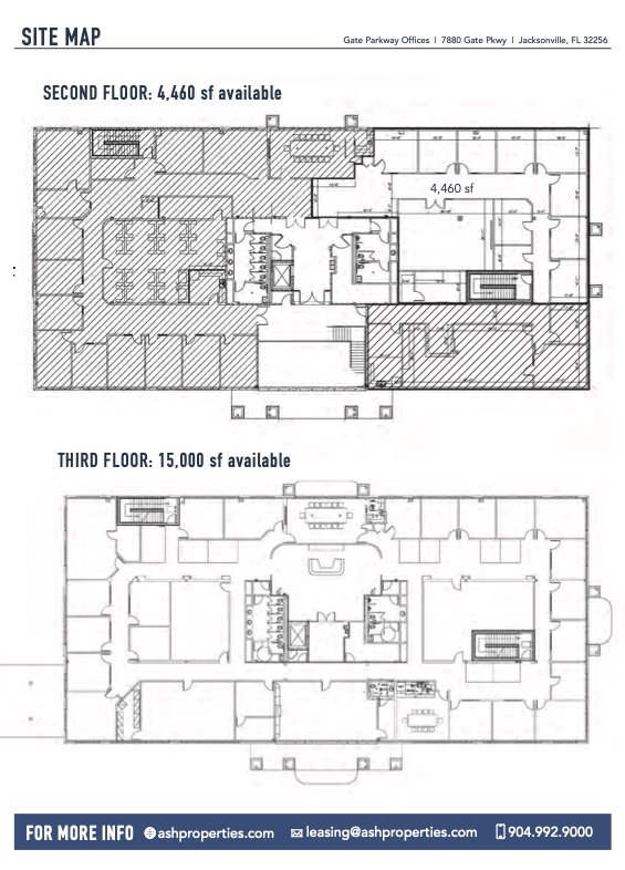 A site map depicting the layout of the Gate Parkway Offices property.